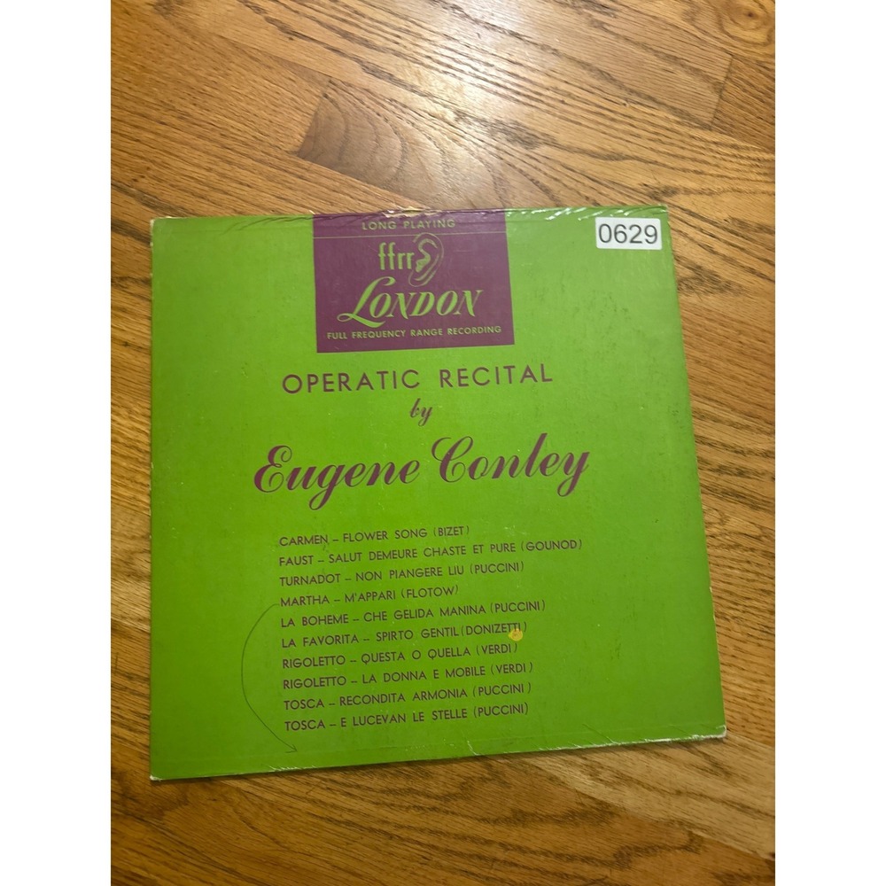 London Operatic Recital Eugene Conley Vinyl LP 10" Green Good 33 RPM LLP 26 fffr